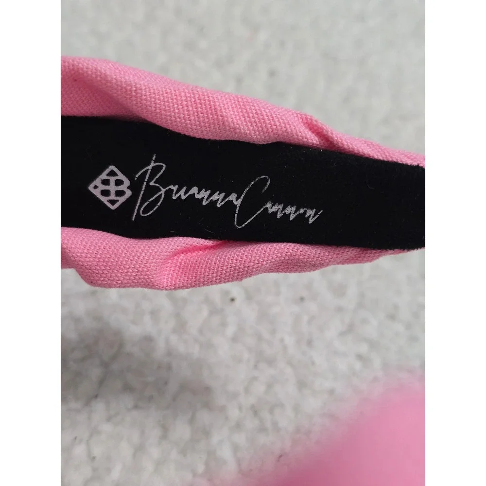 Brianna Cannon Pink Champagne Party Headband Crystals Pearls Embroidered Knotted